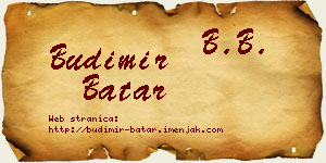 Budimir Batar vizit kartica